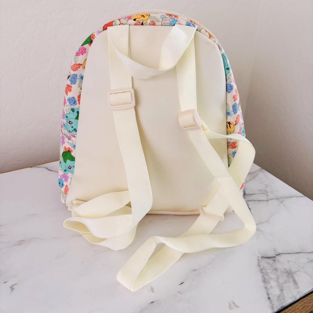 Pokemon Floral Pocket Backpack in White, Pink, Blue, Green, Yellow, Red - Picture 6 of 9